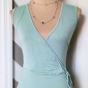 Mint Jersey Wrap Top NWOT